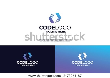 Data programming logo design. Data coding logo