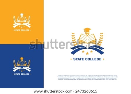 Academy institute logo design. State college logo design