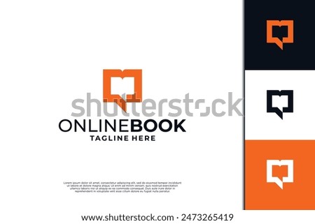 Book order logo, Book chat logo design