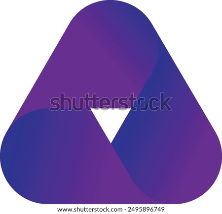 triangle 3d logo or icon gradient color 