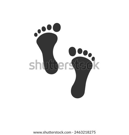 Footprints icon. Step symbol vector ilustration.Human foot print vector simple bare feet.