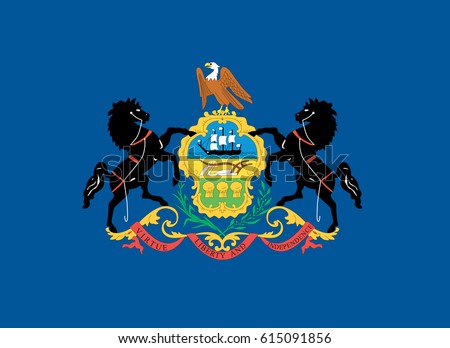 Pennsylvania State  Flag. Vector illustration.