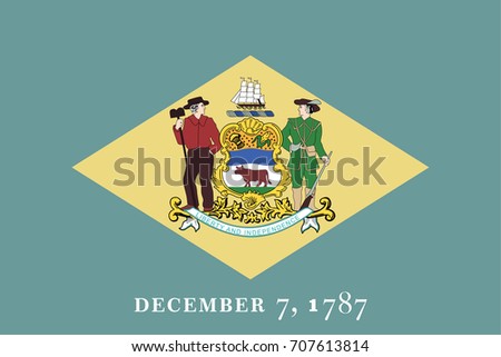 Delaware State Flag. Vector illustration.