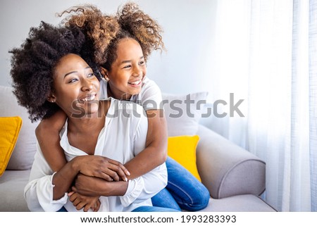 Similar – Image, Stock Photo Content mother playing with child in bedroom