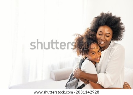 Similar – Image, Stock Photo Happy ethnic mother taking selfie with kid