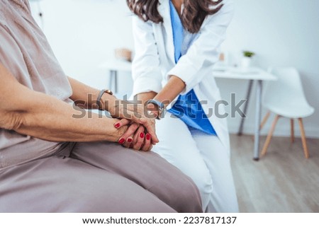 Similar – Image, Stock Photo Unrecognizable male doctor giving anesthesia to patient lying on couch before surgery