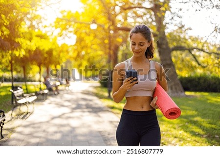 Similar – Image, Stock Photo Morning walk in the forest.