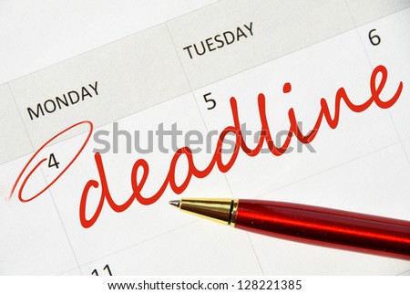 Deadline text in the calendar
