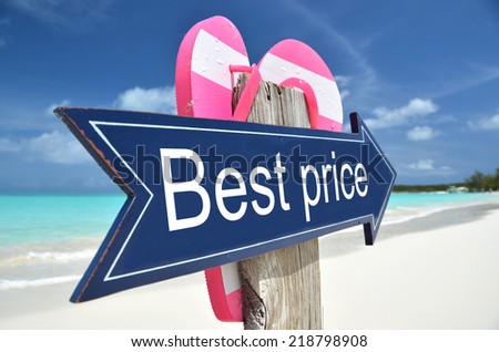 Best price arrow on the beach