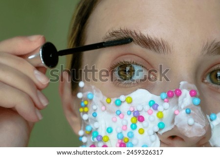 Similar – Image, Stock Photo Artistic and reamy portrait of a woman surrouded by nature