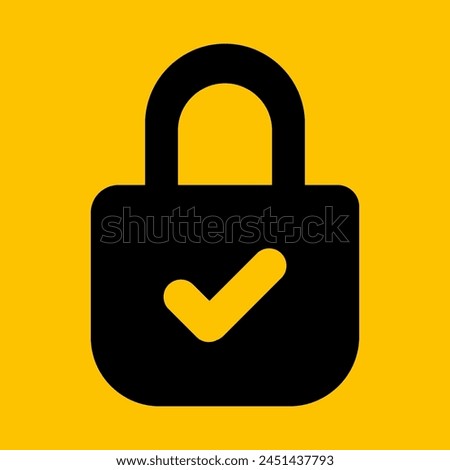safe icon on editable yellow background