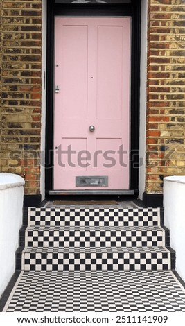 Similar – Foto Bild Architekturmuster, rosa Haus mit halbrundem Balkon