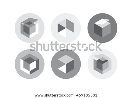 Gray and black 3d cubes or hexagons shaded as creative design elements in a geometric graphic idea or illustration vector symbol