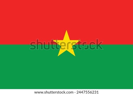 Vector illustration of the flat flag of Burkina Faso 