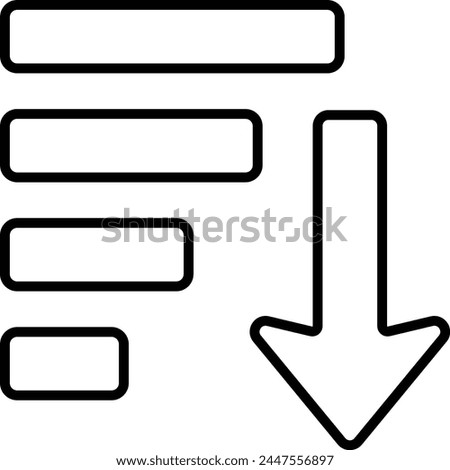 Sort Descending vector icon. Can be used for printing, mobile and web applications.