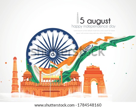 Happy Independence day India, Flyer design of 15th August, freedom day of India, vector illustration