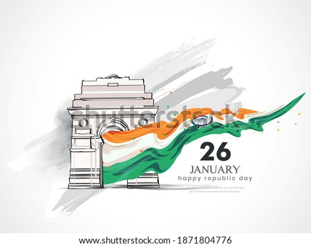 Happy Republic Day, Vector Illustration Of Republic Day India, Banner Design Of 26 January