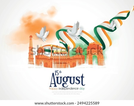 Happy Independence day India, Flyer design of 15th August, freedom day of India, vector illustration