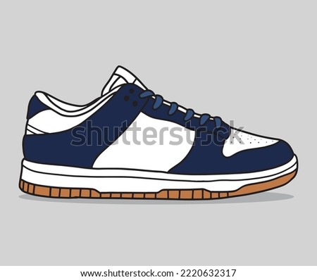 Sneaker shoe . Concept. Flat design. Vector illustration. Sneakers in flat style. Sneakers side view. Fashion sneakers.