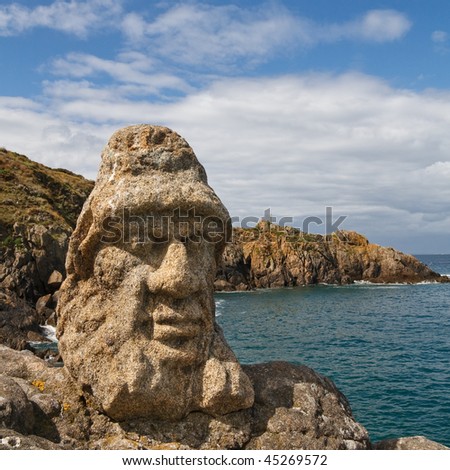 Les Rochers Sculptes (Sculptures) in Rotheneuf, Saint-Malo, Brittany, France. Photo stock © 