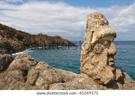 Les Rochers Sculptes (Sculptures) in Rotheneuf, Saint-Malo, Brittany, France. Photo stock © 