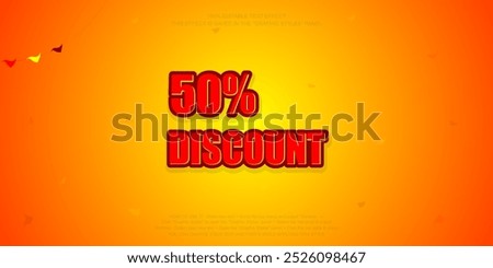 Customizable 3D Text Effect Graphic Style for Shopping Discounts - Perfect for Advertising and Marketing design