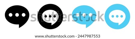 Comment icon. Chat message icons. Chat speech bubble. Tick or check mark. Speech bubble symbol. Bubble chat icon. Vector illustration