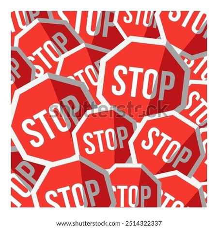 concept demonstration with many simple red stop signs vector. help israel illustration isolated symbol. Protest against hamas. help and save the war and bring hostages home flat design background art