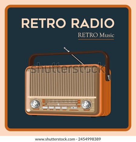 
RETRO RADIO. Old radio. Vector illustration.