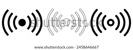 Radio towers, masts thin line icons set isolated on white. Satellite antenna, dish outline pictograms collection. Telecommunications, broadcasting structures vector elements for infographic, eps10.