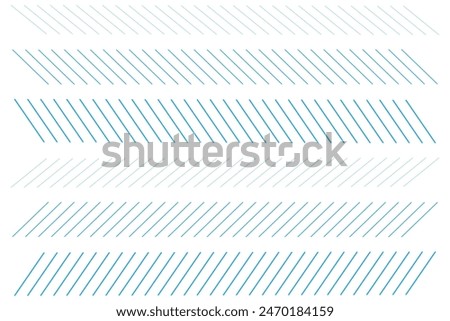 Slash line border. Diagonal parallel lines divider strip. Tilt strip geometric abstract border. Slash divider. Vector illustration isolated on white background. Eps10.