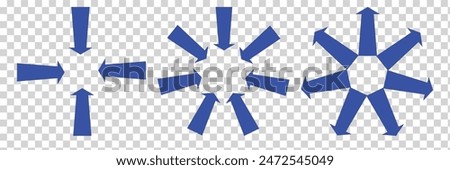 Arrows inward outward. Pointer arrow icon. Line emblem. Navigation pointer. Vector illustration. Inward arrow vector .