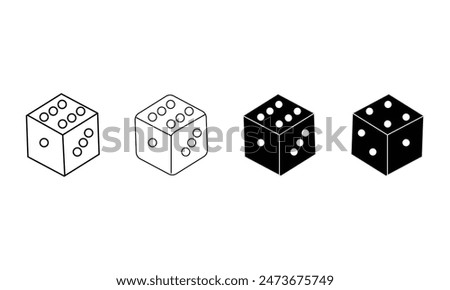 Gaming dice. Vector Realistic Game Dice Icon Set Closeup Isolated. Game Cubes for Gambling, Casino Dices From One to Six Dots, Round Edges. Eps10.