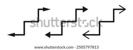 Vector growing graph icon. Infographic chart vector. Dual side Arrow icon. Black Double arrow icon.