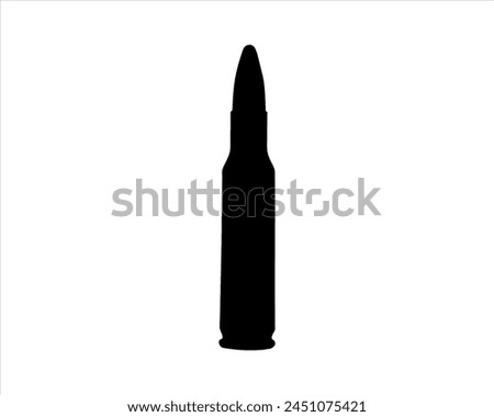 Sniper bullet silhouette vector on white background