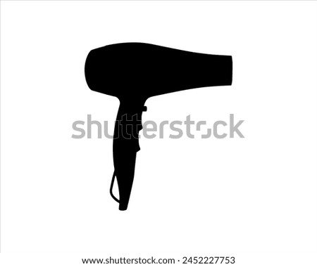 Hair dryer silhouette logo vector illustration isolated on white background. Hair dryer icon.