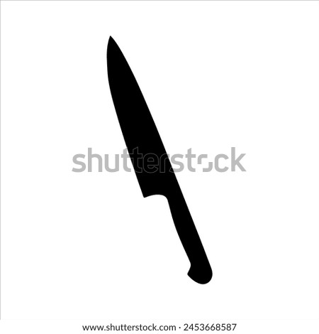 Chef knife silhouette icon vector illustration isolated on white background