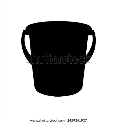 Plastic bucket silhouette isolated on white background. Bucket icon vector illustration design.