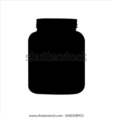 Square glass jar silhouette isolated on white background. Glass jar icon vector illustration design.