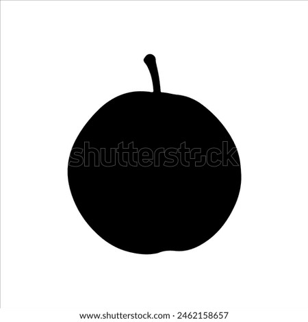 Korean pear silhouette isolated on white background. Pear icon vector illustration design.