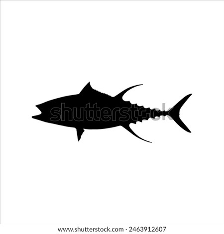 Tuna fish silhouette isolated on white background. Tuna fish icon vector illustration design.