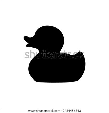 Black rubber duck silhouette isolated on white background. Rubber duck icon vector illustration design.