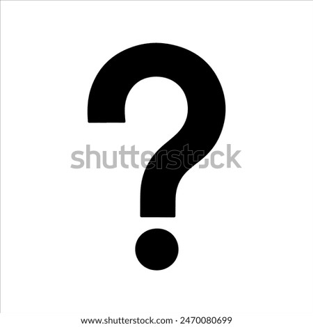 Black question mark silhouette isolated on white background. Question mark icon vector illustration design.