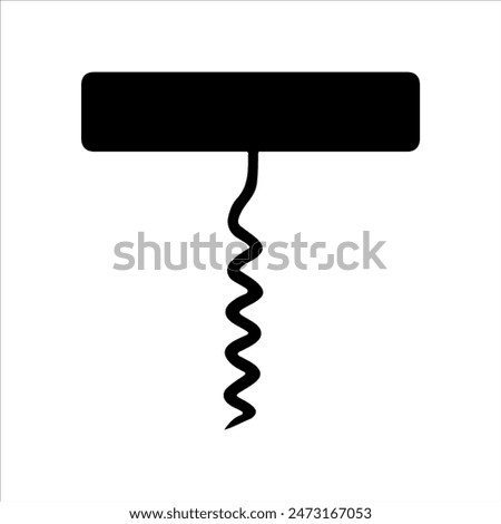 Corkscrew top view silhouette isolated on white background. Corkscrew icon vector illustration design.