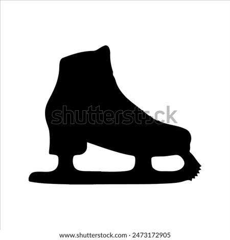 Ice skates silhouette isolated on white background. Ice skates icon vector illustration design.