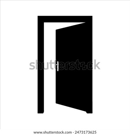 Open door silhouette isolated on white background. Open door icon vector illustration design.