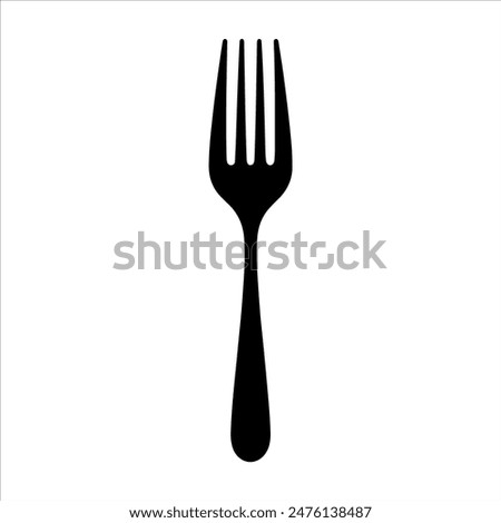 Single fork silhouette isolated on white background. Fork icon vector illustration design.
