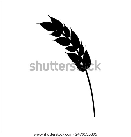 Wheat ear silhouette isolated on white background. Wheat icon vector illustration design.