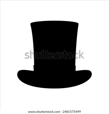 Magician hat silhouette isolated on white background. Magician hat icon vector illustration design.