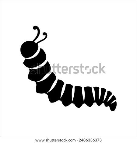 Caterpillar silhouette on white background. Caterpillar icon sign vector illustration design.